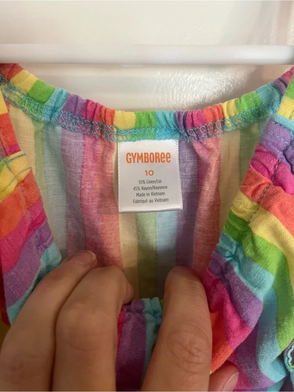 Gymboree Girls' Rainbow Stripe Tiered Spaghetti Strap Dress